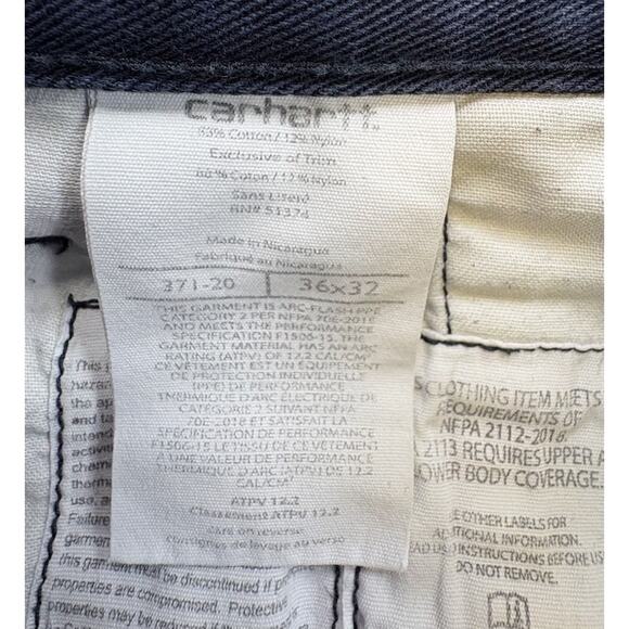 Carhartt FR Flame Resistant Cat 2 2112 Blue Work Pants Men’s 36x32 - Picture 9 of 12